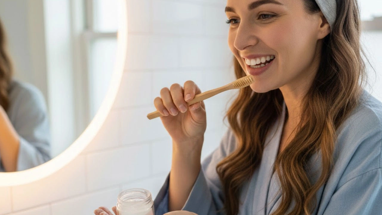 Brushing Teeth with Baking Soda